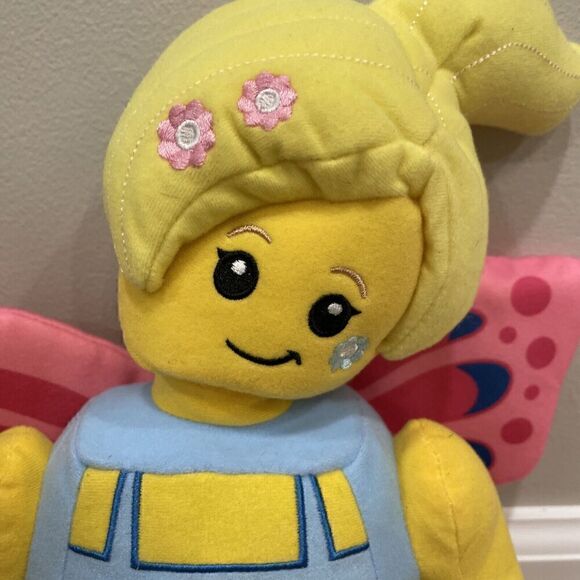 LEGO ICONIC Butterfly Girl with Flowers RARE 12" Plush Figure Character - Picture 3 of 7